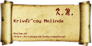 Krivácsy Melinda névjegykártya