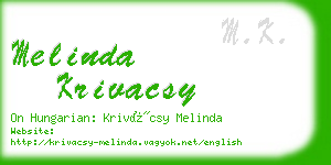 melinda krivacsy business card